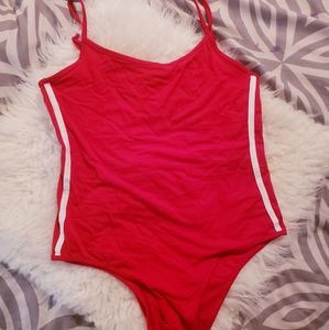 Red w/ White Stripe Bodysuit